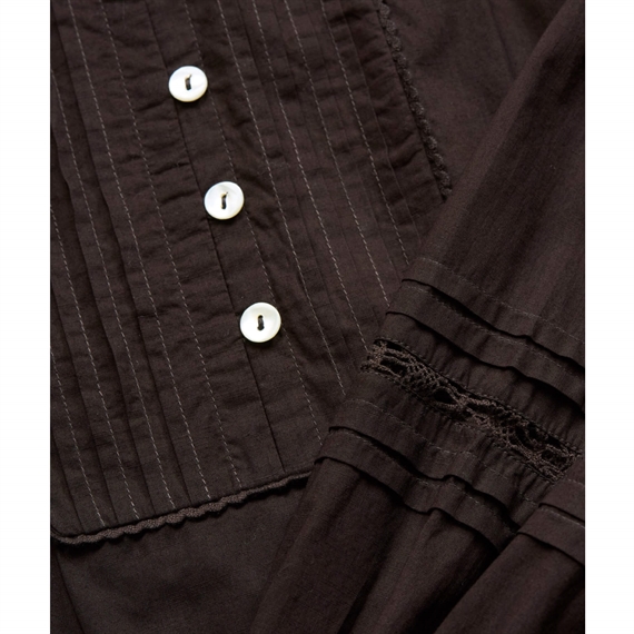 Skall Studio Leaf Skjortekjole, Dark Brown 